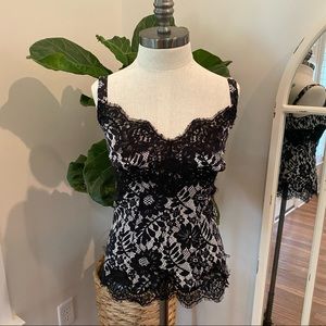 Dolce & Gabbana Black and White Lace Tank Top